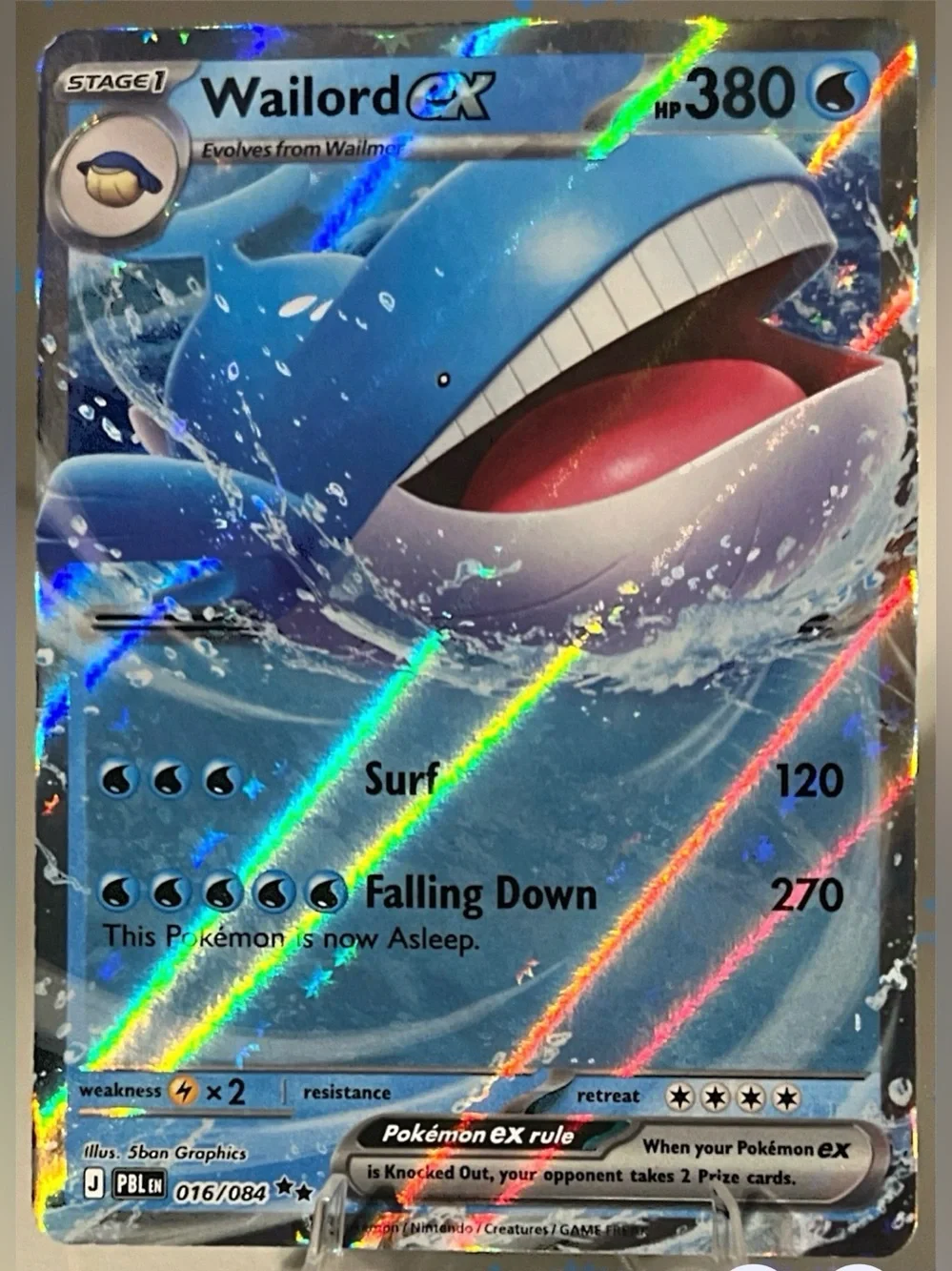 Pokémon TCG: Pitch Black - WAILORD EX 016/084 NM